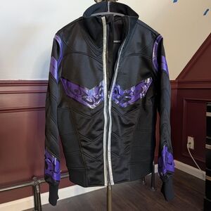 BEAUTY:BEAST Japanese Y2K Cyberpunk Paneled Zip-Up Jacket Black Purple